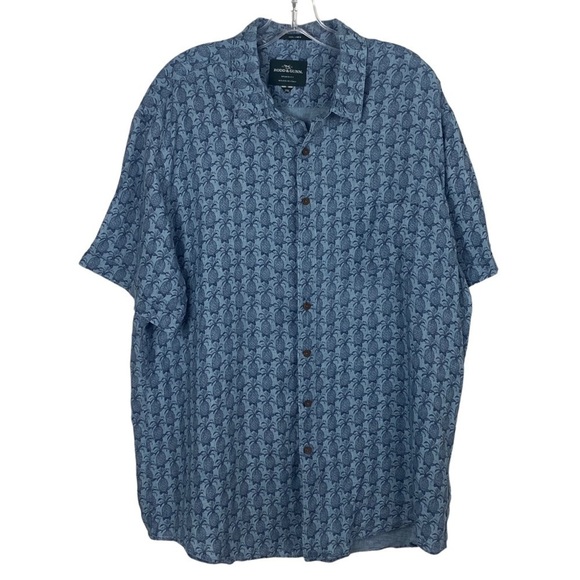 RODD & GUNN linen short sleeve pineapple design shirt button down s… - Picture 1 of 7